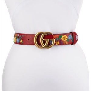 ISO Marmont Floral Embroidered Gucci Belt